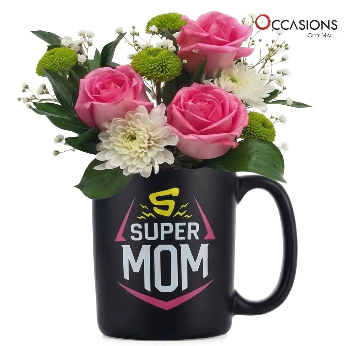 Super Mom Yellow S Roses Mug - order online and send flowers to Amman Jordan from the best flower shop in Jordan with same day delivery service