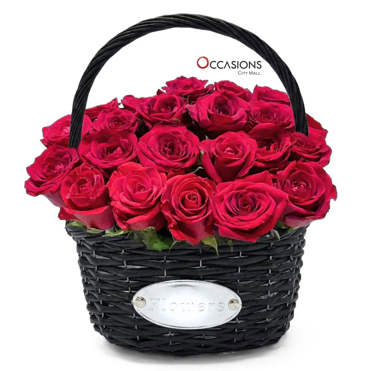 Red Roses Black Basket