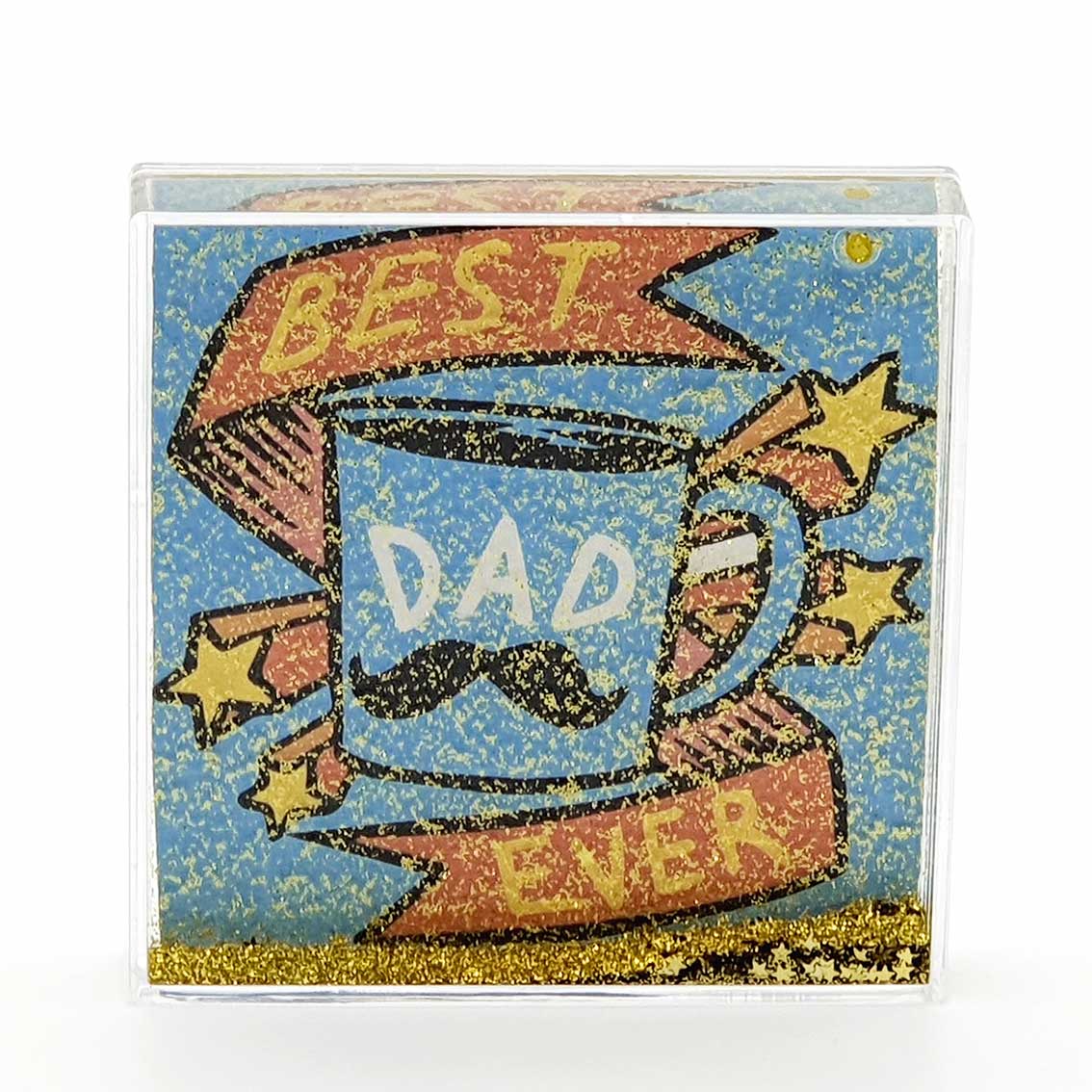 Best Dad Ever - Glitter Frame1 (10.5x10.5cm)