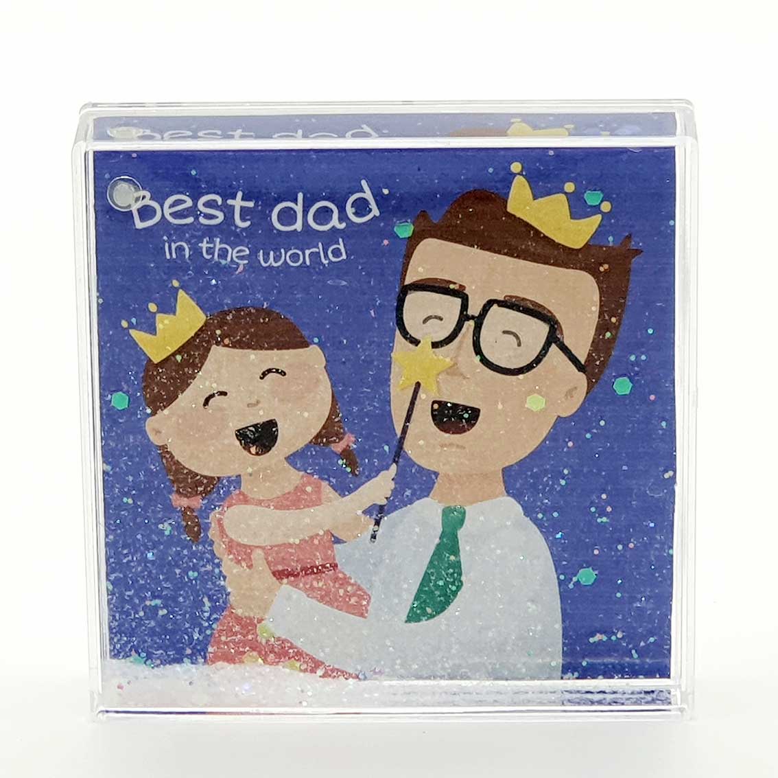 Best Dad In The World - Glitter Frame (10.5x10.5cm)
