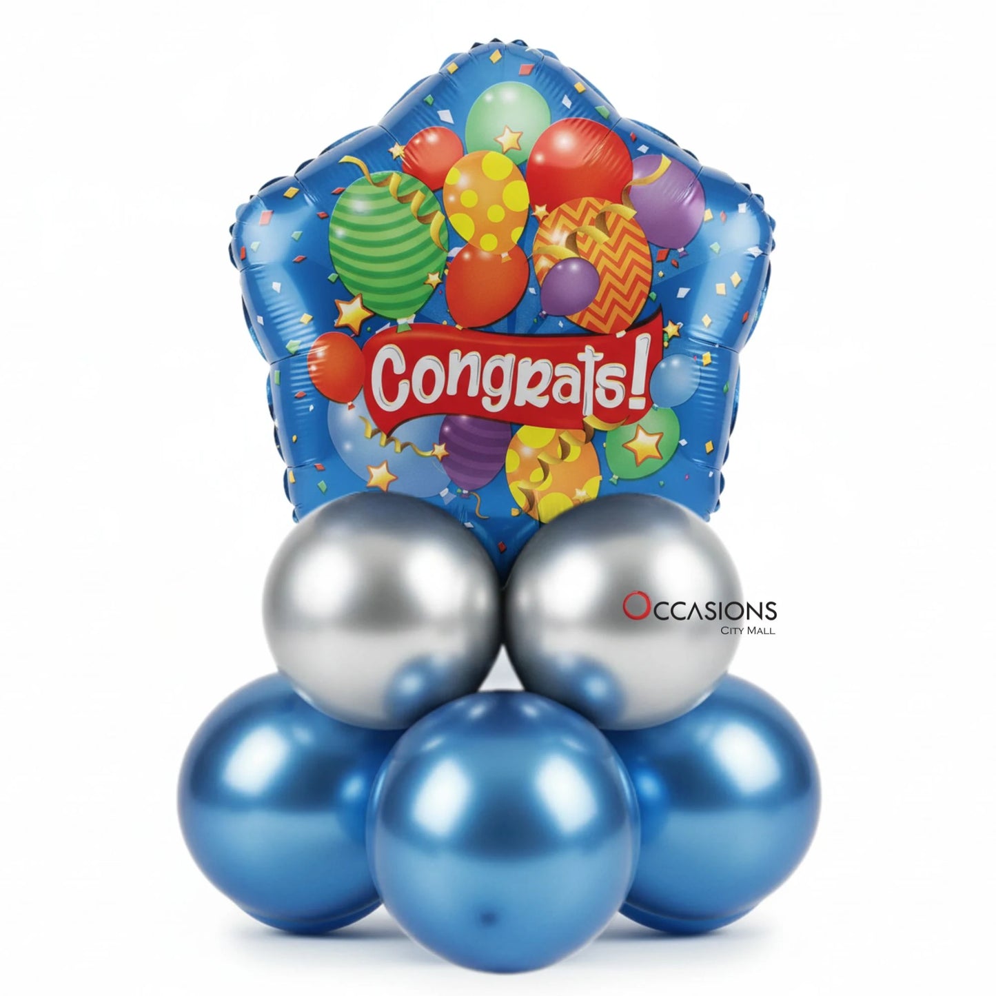 Congrats Colored Balloons Centerpiece