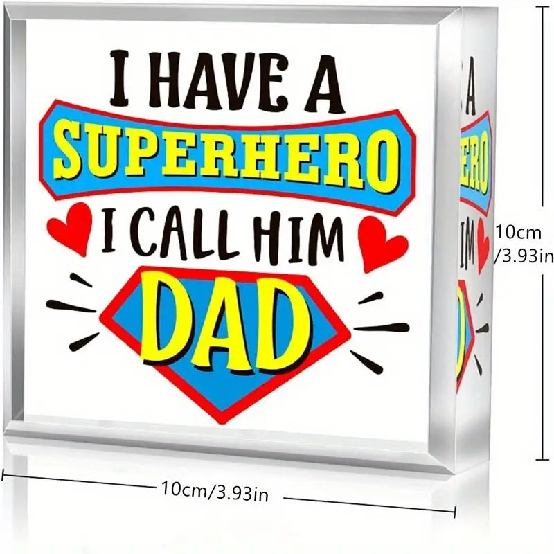 Superhero Dad Acrylic Frame