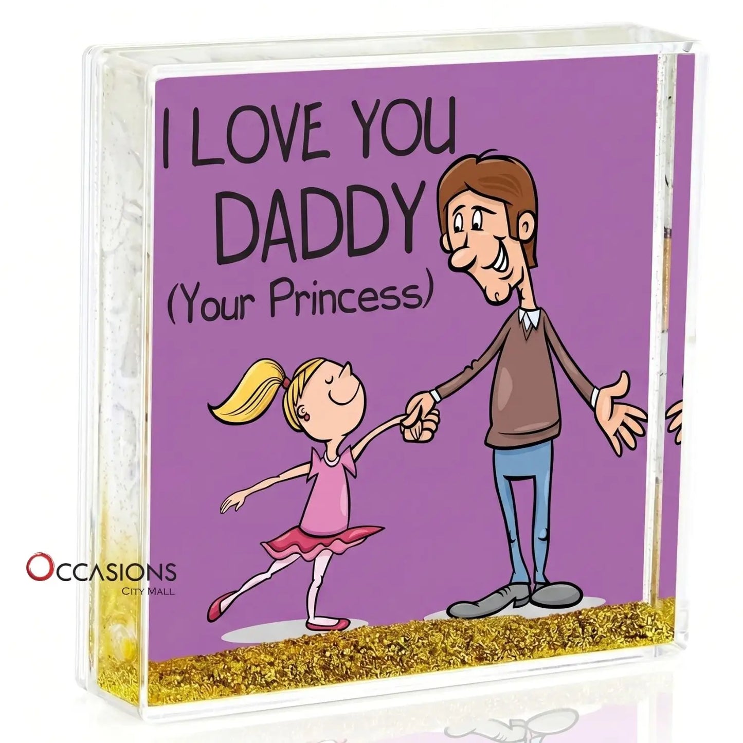 I Love You Daddy - Glitter Frame (Medium) (10.5x10.5cm)