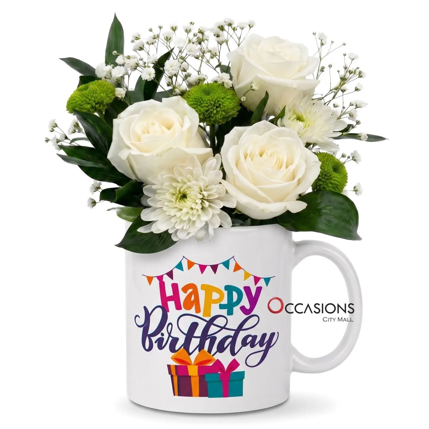 Birthday Roses Mug Arrangement