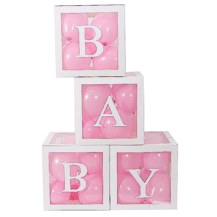 4 Balloon Boxes - Baby Girl