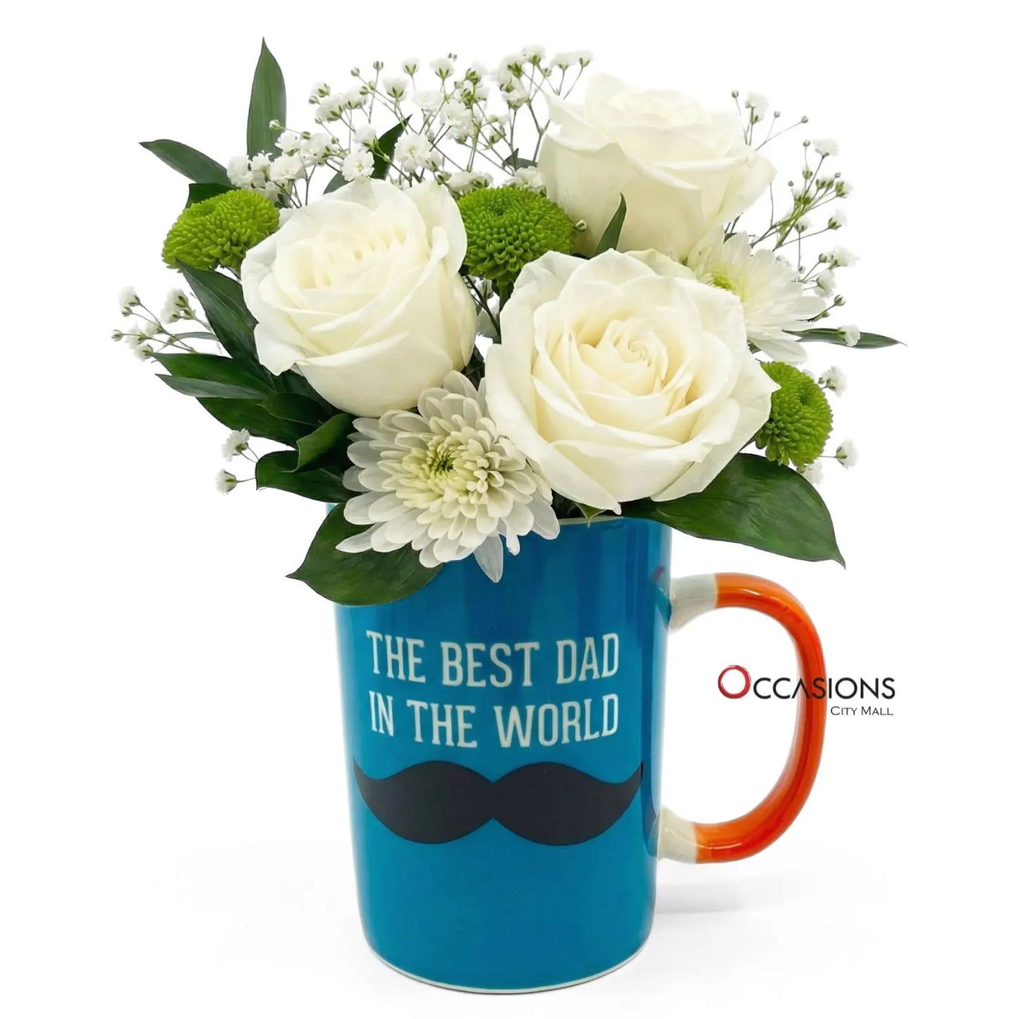 Mustache Dad Roses Mug