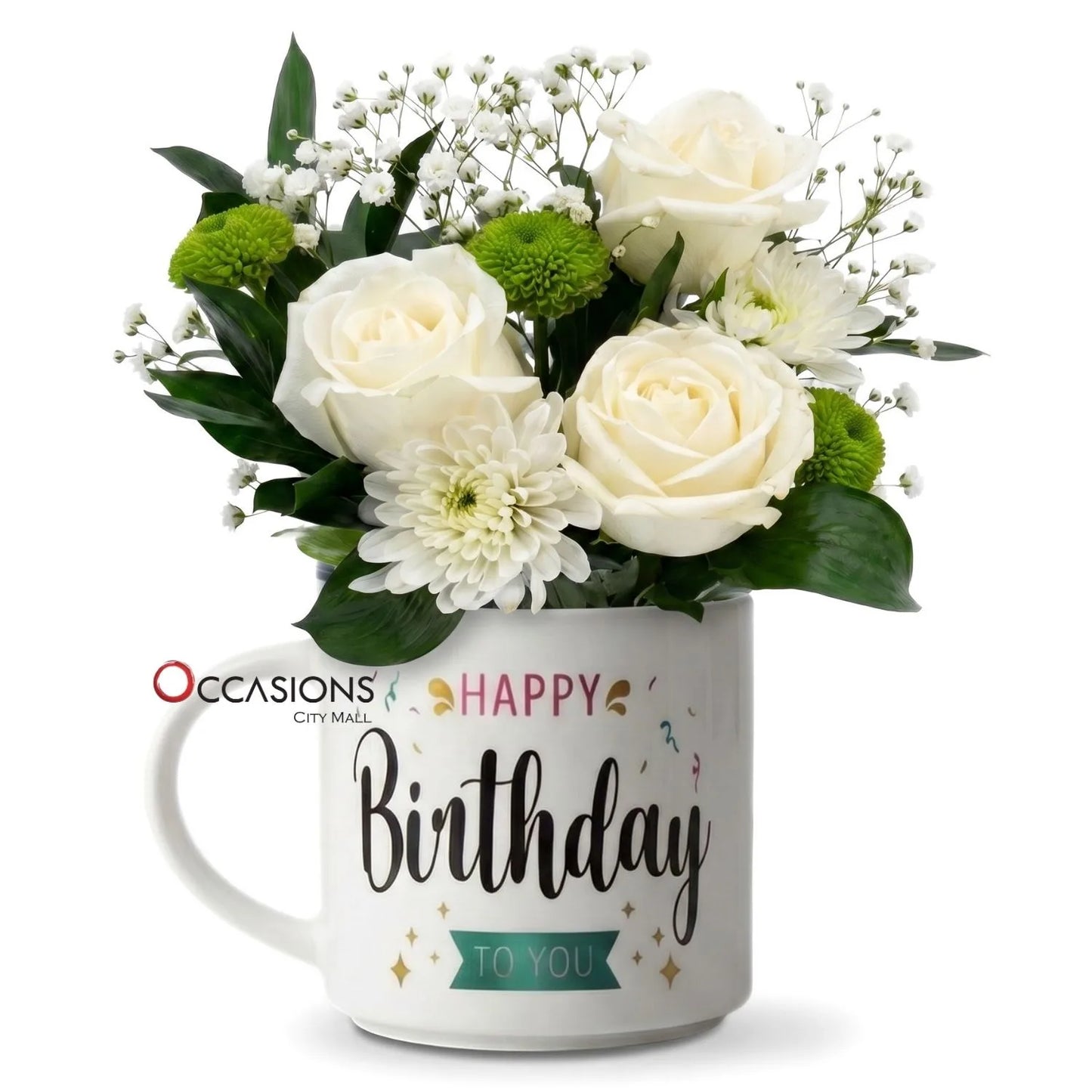 Birthday Classic Banner Roses Mug