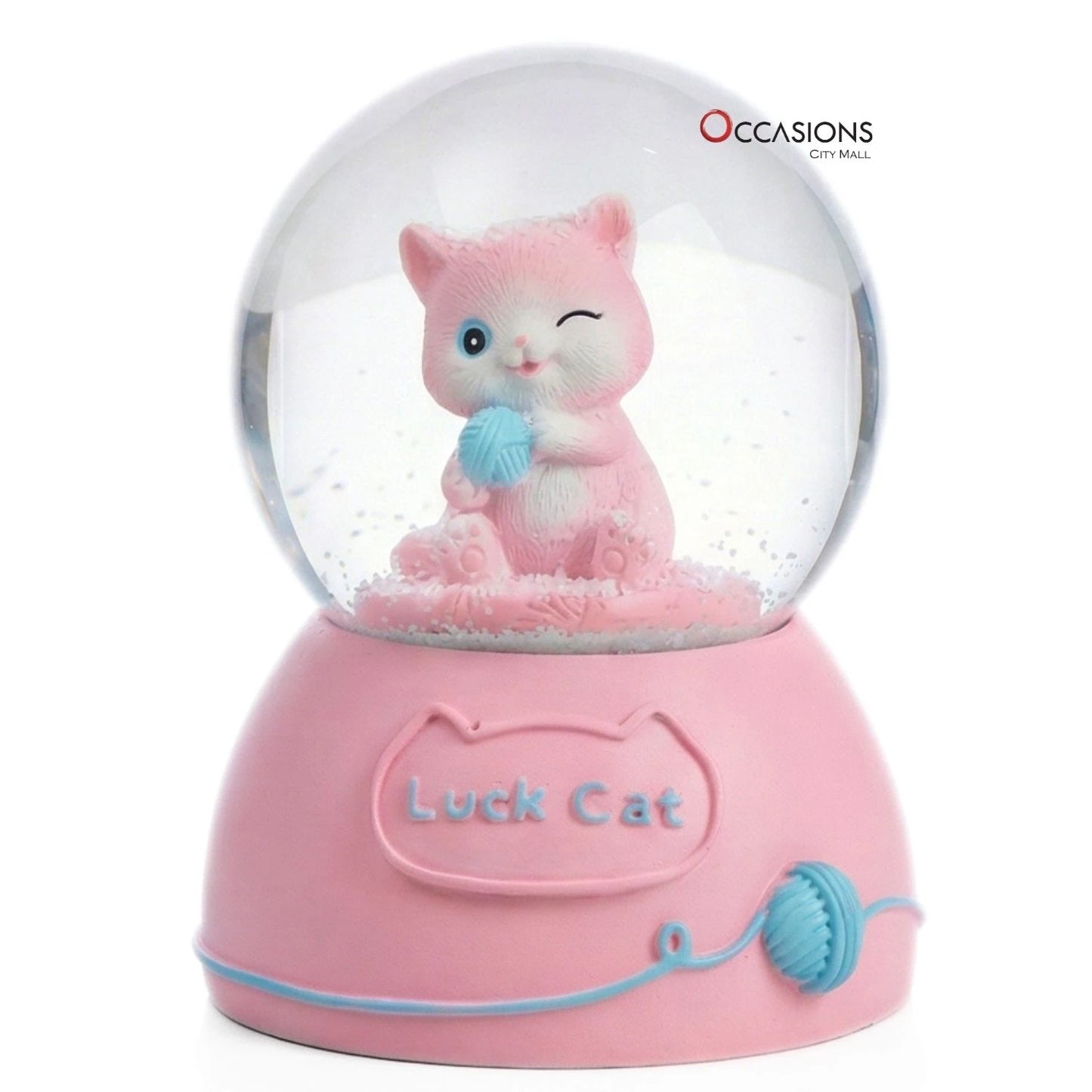 Cat Threads Snow Globe - Pink (H:13cm) - With Light