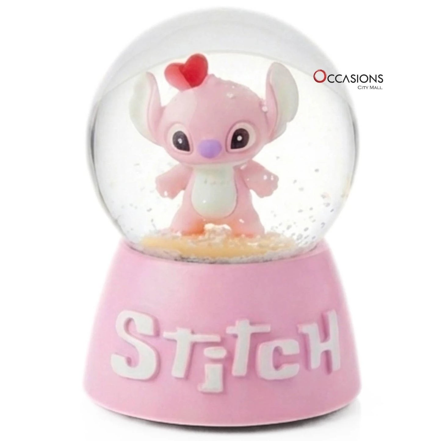 Standing Stitch Snow Globe - Pink (H:6.5cm)