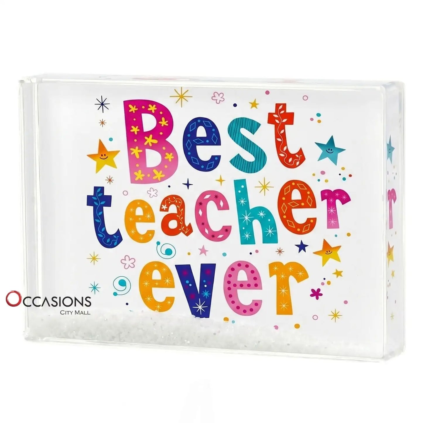 Colorful Best Teacher Ever Frame (9.5×6 cm) - buy this photo frame online and deliver to Amman Jordan, the best online gift shop with same day delivery
