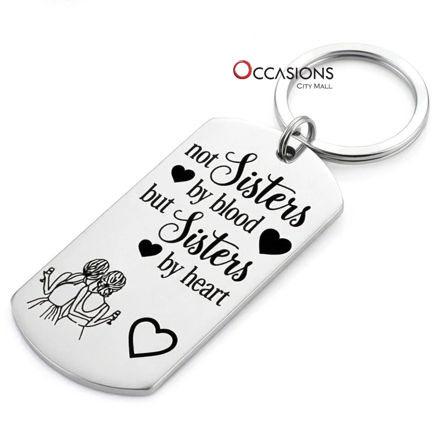 Sisters By Heart Keychain