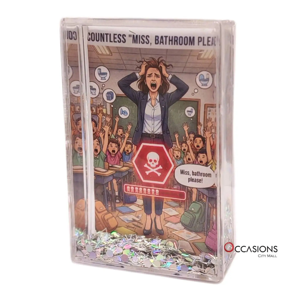 Bathroom Please Warning Teacher Frame (9.5×6 cm)