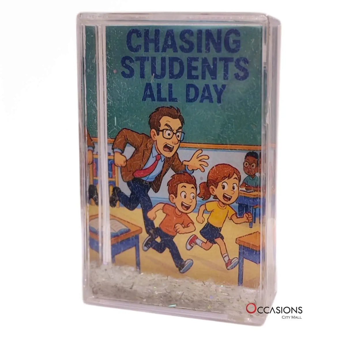 Chasing Students Male Teacher Frame (9.5×6 cm)