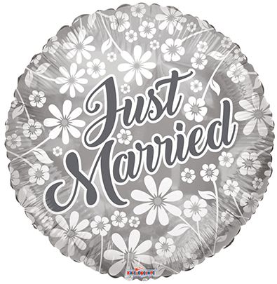 Just Married Flowers Balloon