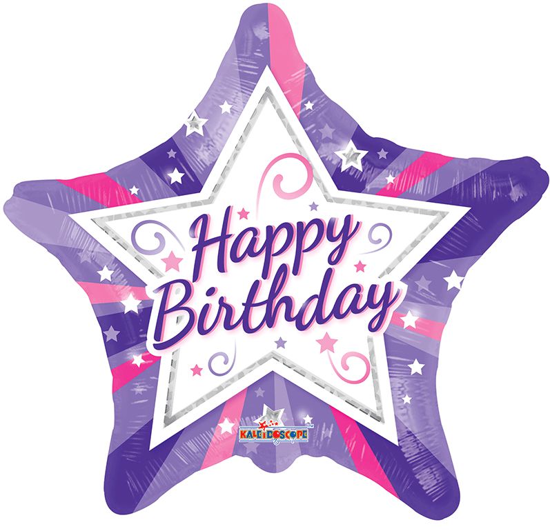 Purple star birthday Balloon