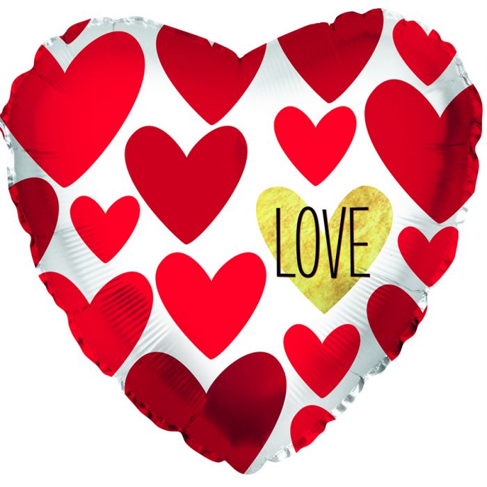 Love On A Gold Heart Balloon