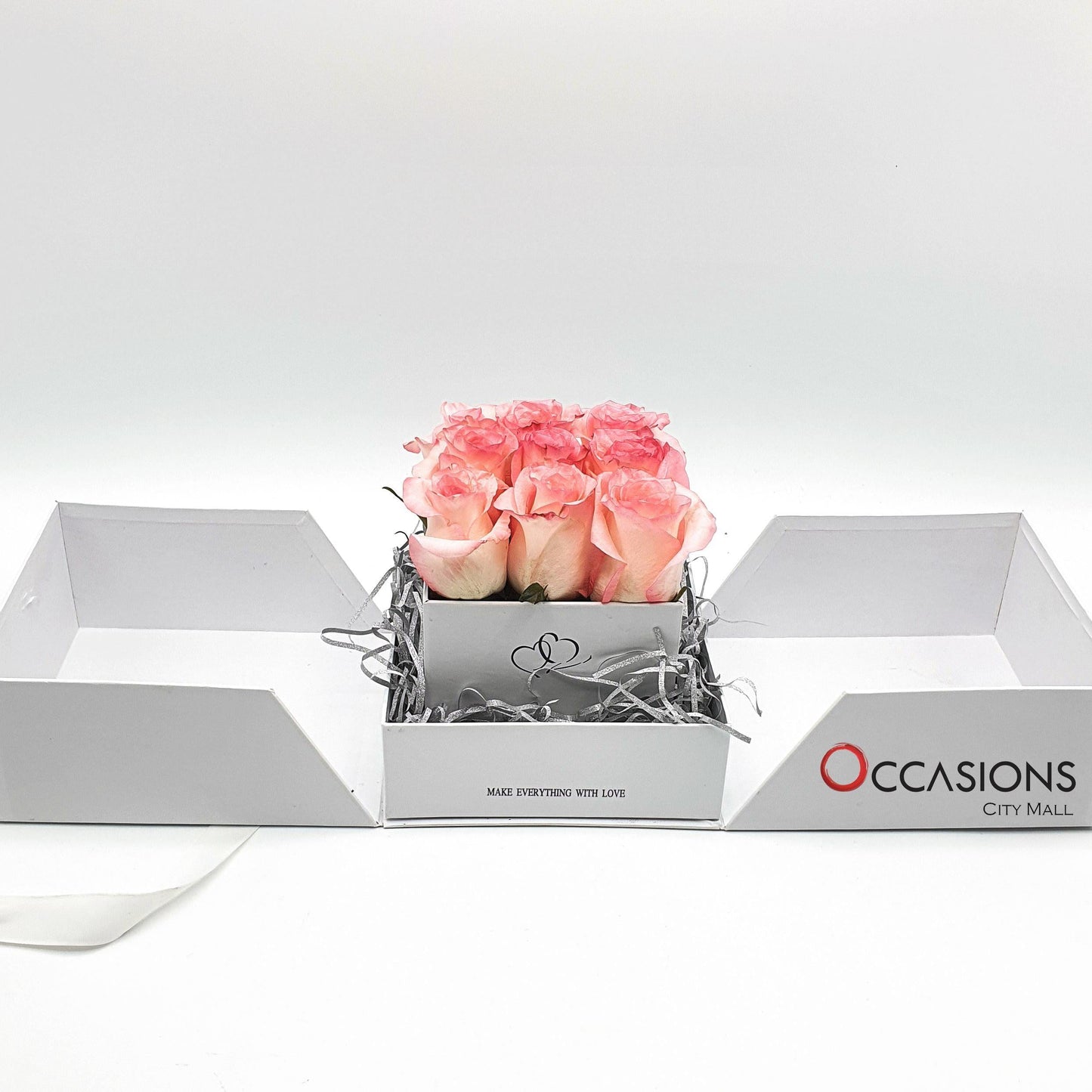 Surprise Box with Pink Roses