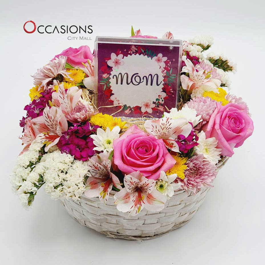 Flower Arrangement With Mom frame