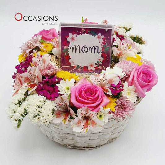 Flower Arrangement With Mom frame