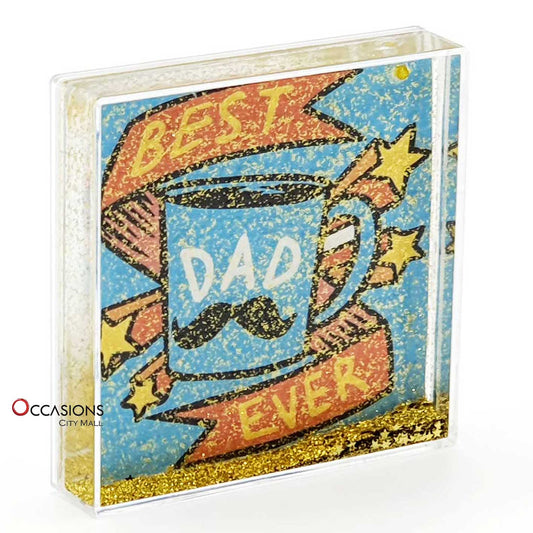 Best Dad Ever - Glitter Frame1 (10.5x10.5cm)