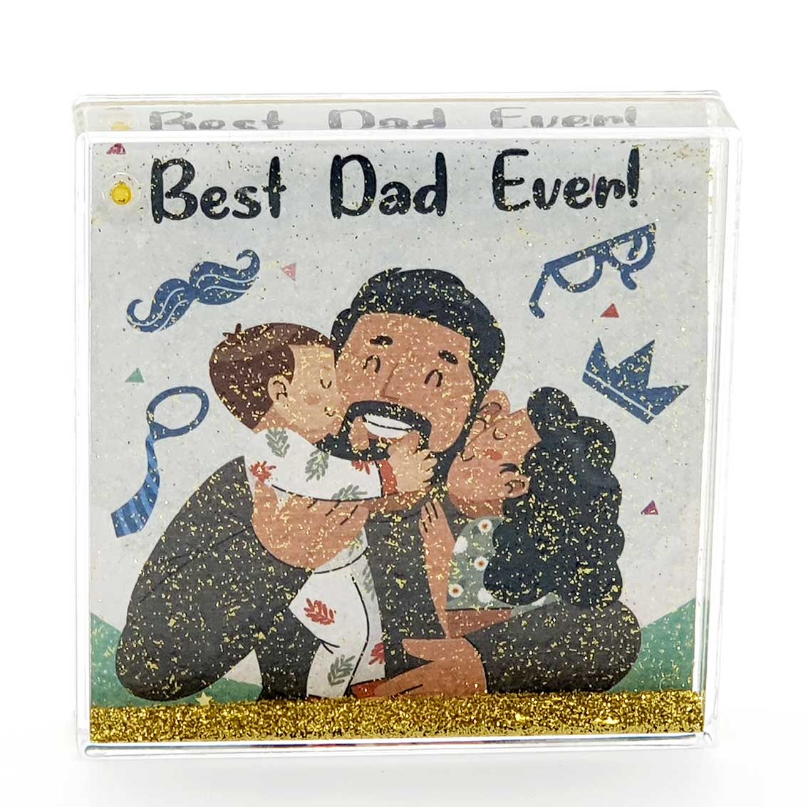 Best Dad Ever - Glitter Frame2 (10.5x10.5cm)