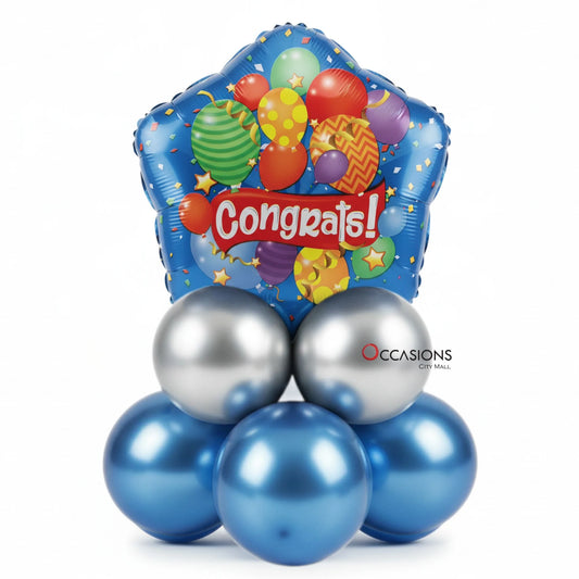 Congrats Colored Balloons Centerpiece
