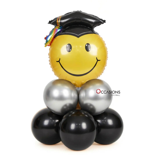 Graduation Smiley Balloons Centerpiece