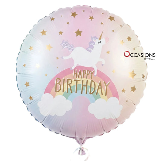 Happy Birthday Unicorn Rainbow Balloon
