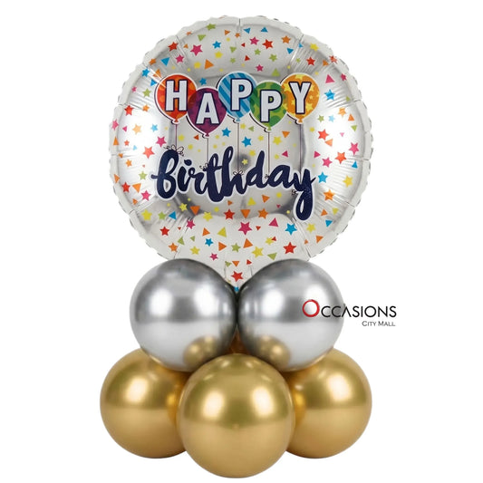 Happy Birthday Confetti Balloon Centerpiece