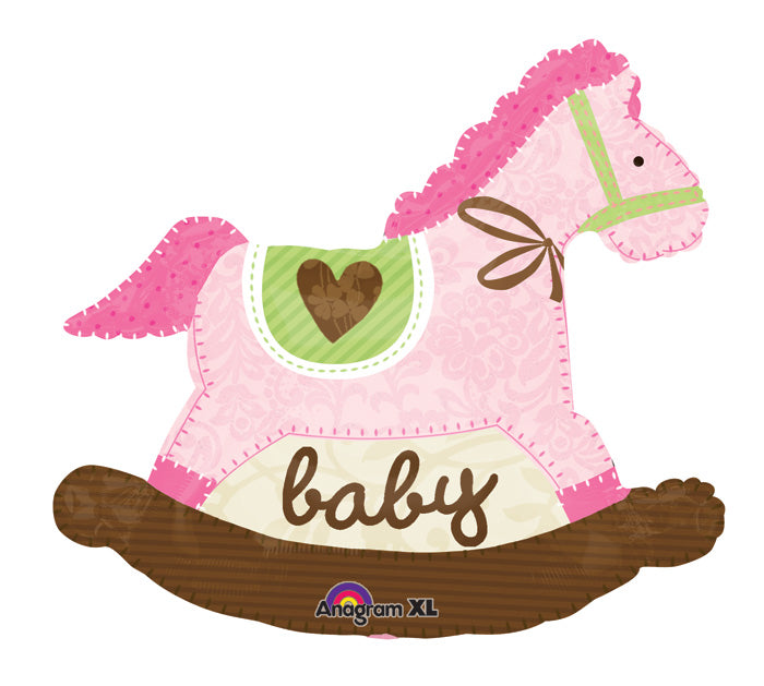 Baby Pink Rocking Horse Balloon