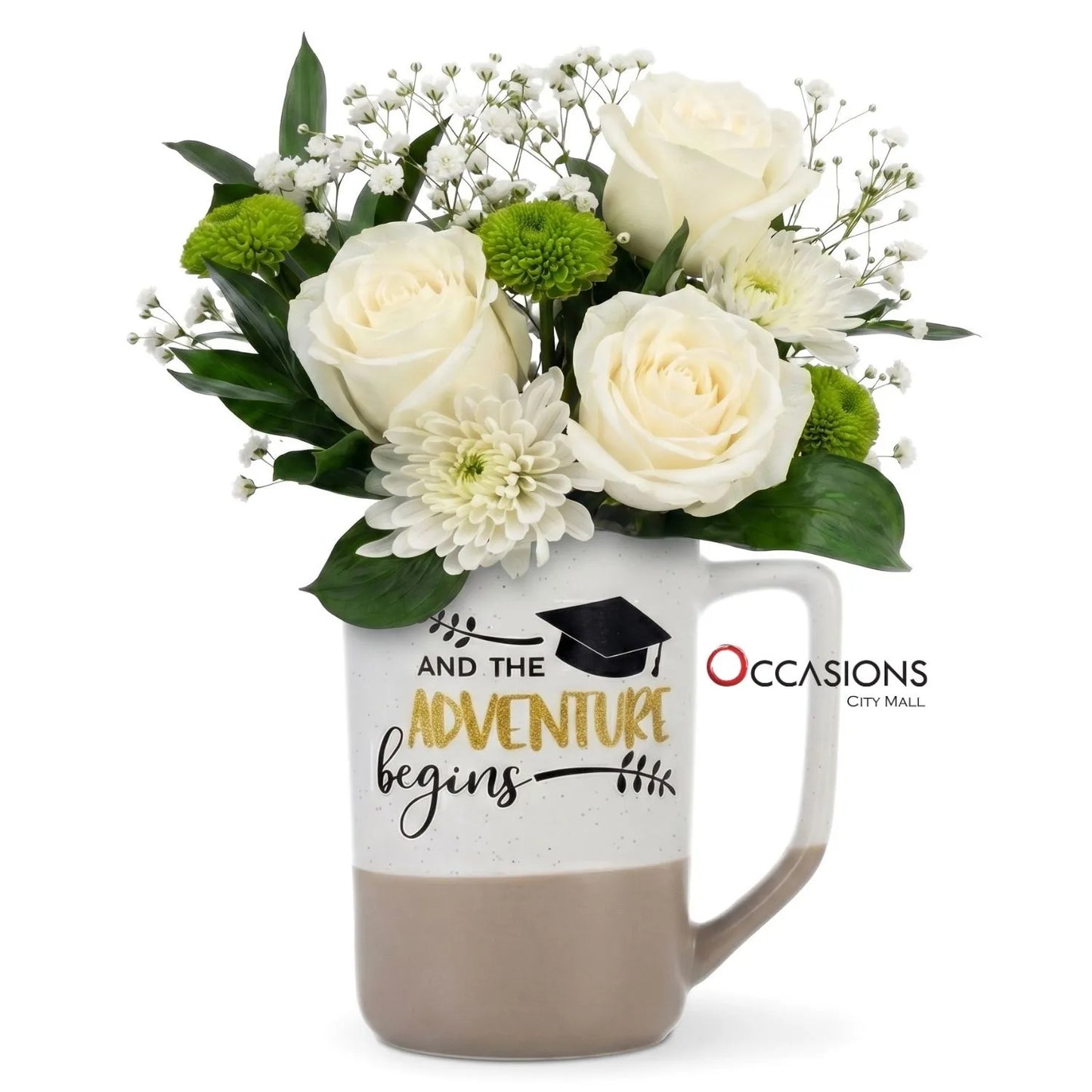 Adventure Begins Long Flowers Mug