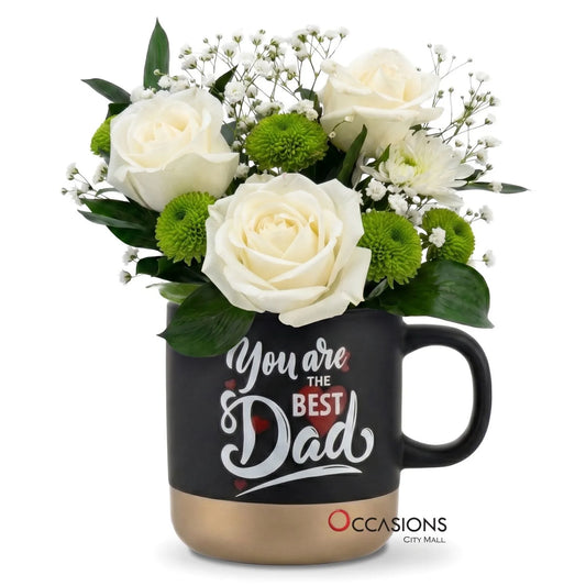 Best Dad Script Flowers Mug