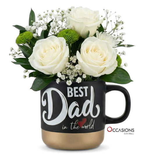 Best Dad in The World Roses Mug