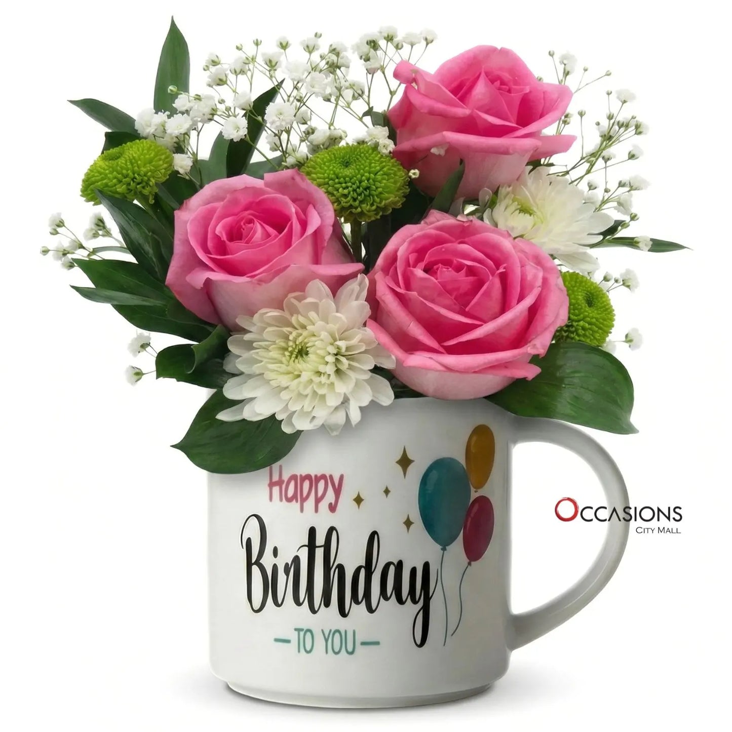 Birthday Classic Balloons Roses Mug