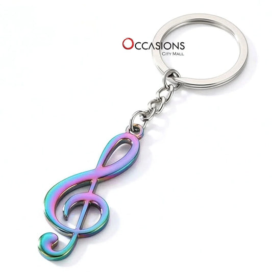 Colorful Music Note Keychain