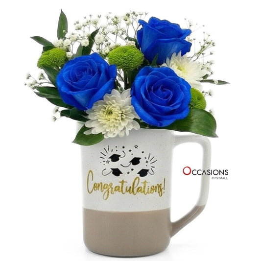 Congratulations Flowers Mug - order online and send flowers to Amman Jordan from the best flower shop in Jordan with same day delivery service