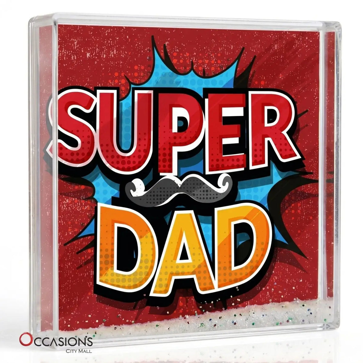 Super Dad Mustache – Photo Frame (10.5×10.5cm)