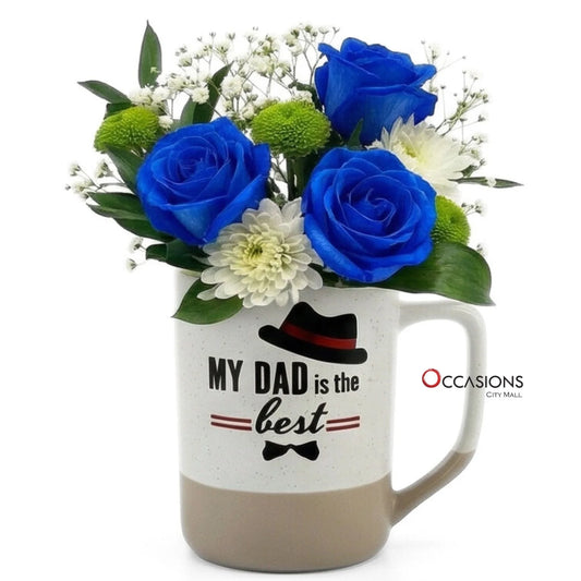 My Dad is the Best Flowers Mug - send this flower arrangement as a gift with same day delivery service in Amman Jordan