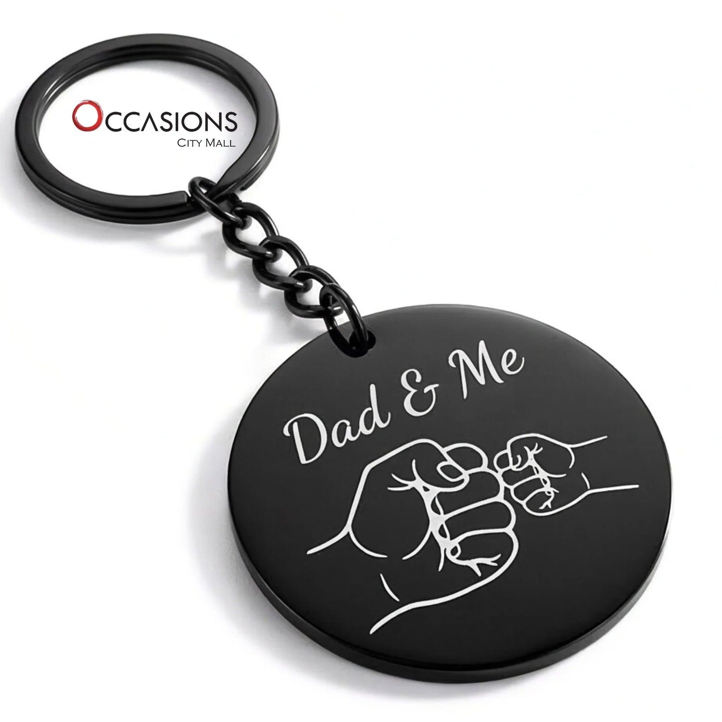 Dad & Me Black Keychain
