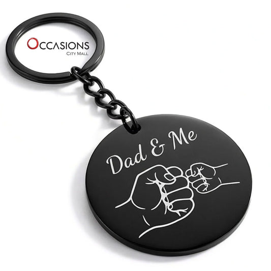 Dad & Me Black Keychain
