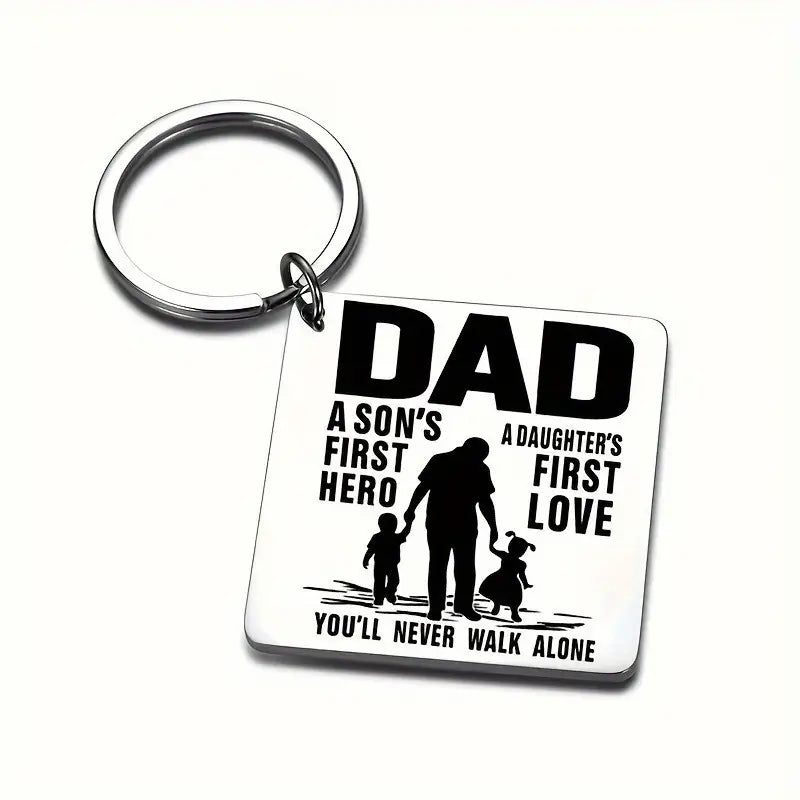 Dad, Son, Daughter Keychain