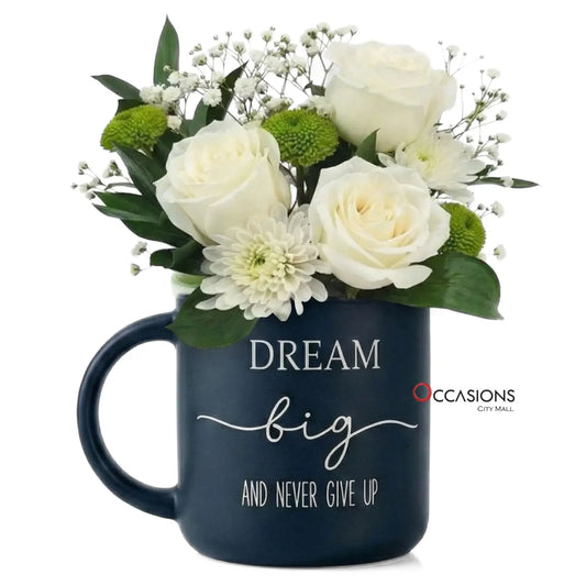 Dream Big Motivation Roses Mug