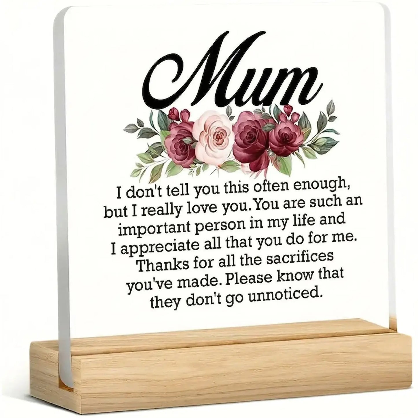 Floral Mum Acrylic Plaque