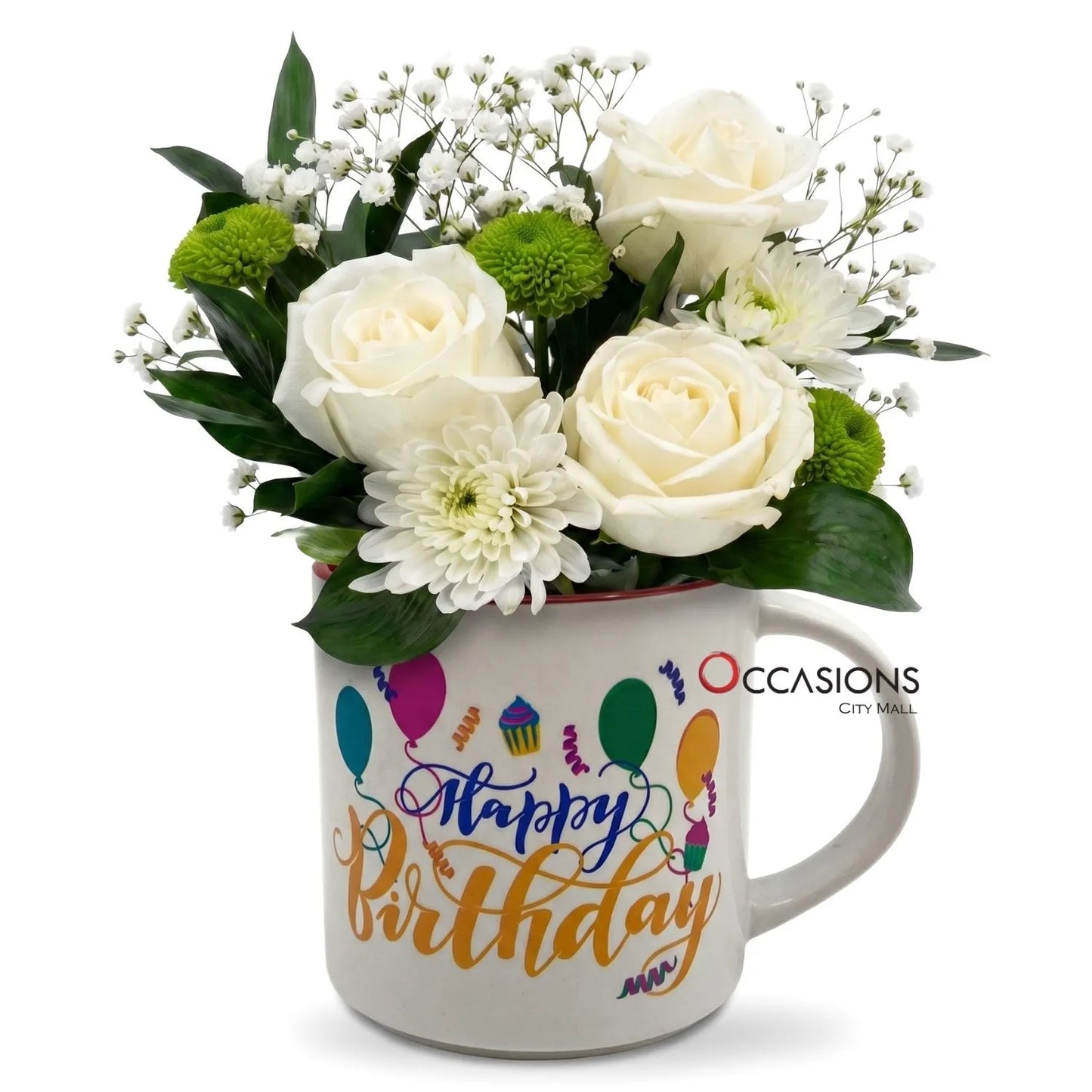 Happy Birthday Roses Mug Arrangement