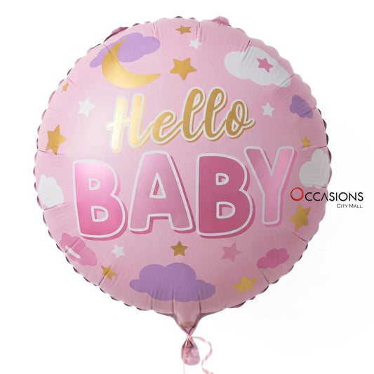 Hello Baby Pink Balloon