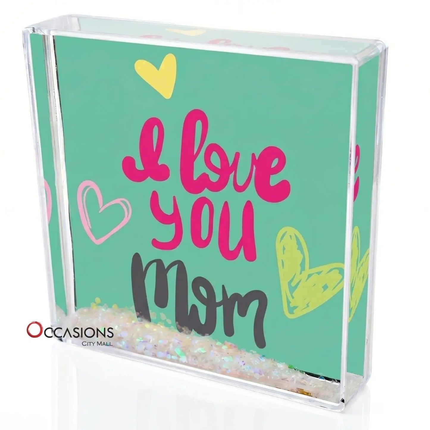I Love You Mom Turquoise – Photo Frame (10.5×10.5cm)