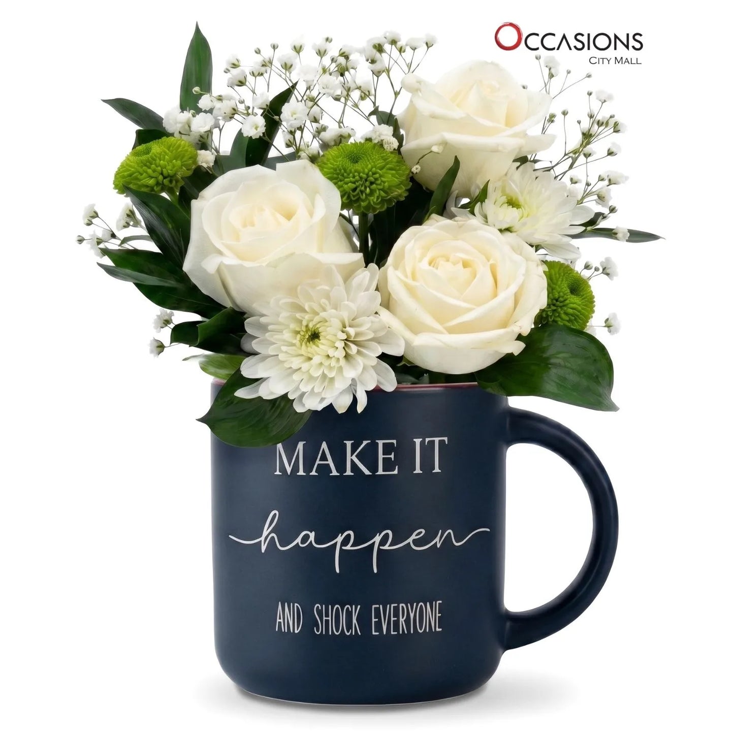 Make It Happen Motivation Roses Mug