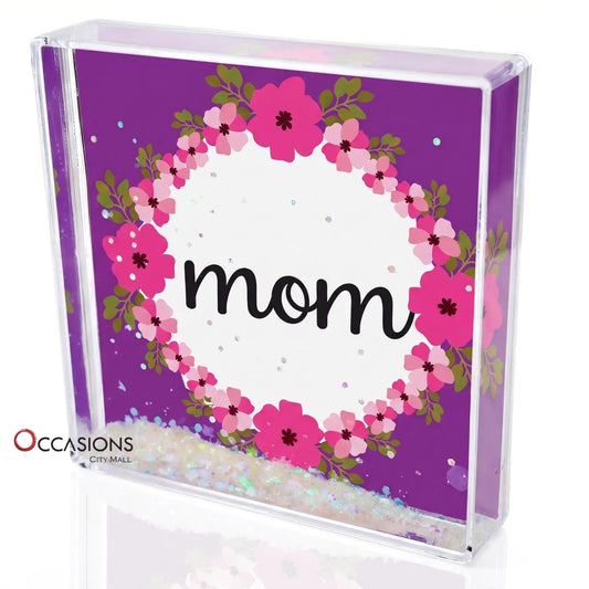 Mom Flower Wreath – Photo Frame (10.5×10.5cm) - order online and send flowers to Amman Jordan from the best flower shop in Jordan with same day delivery service