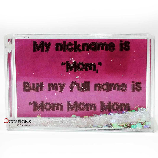 Mom Pink Frame - Glitter Frame (9.5x6cm)