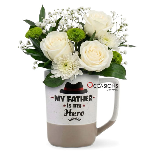 My Father My Hero Roses Mug - order online and send flowers to Amman Jordan from the best flower shop in Jordan with same day delivery service